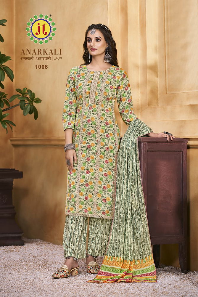 Jt Anarkali Lawn Cotton Dress Material Catalog
